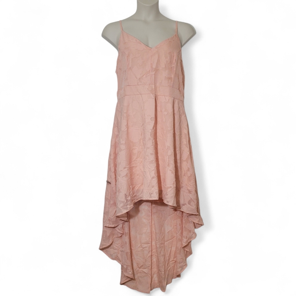 NWT Blush Peach Pink High-Low Open Back Lace Dress Plus Size 2x